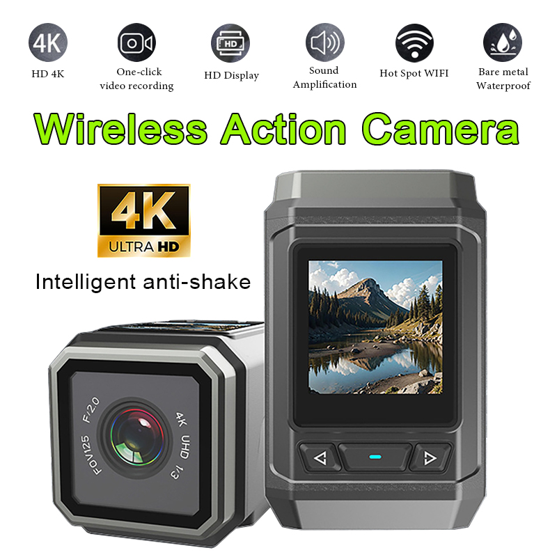 Cycling Gear Helmet - HD 4K Action Camera Wireless Wi-Fi