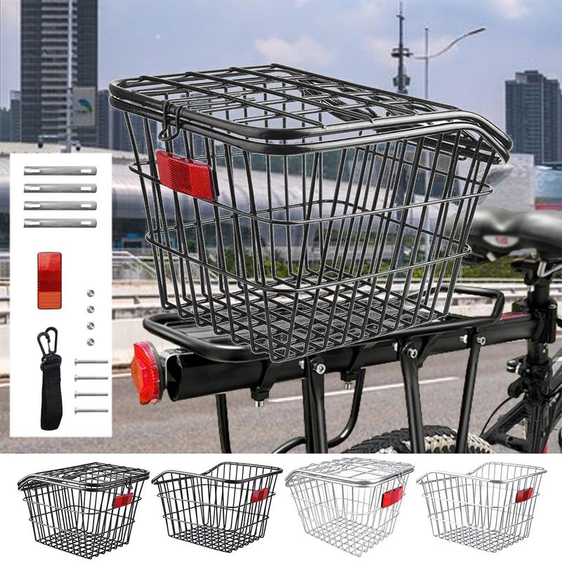Cycling Gear Shelf - Bike Rear Basket Metal Bicycle Cycling