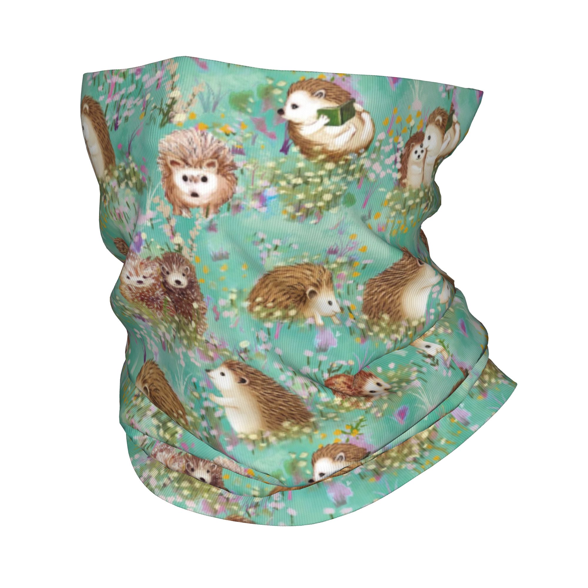Cycling Face Mask - Autumn Hedgehog Spring Floral Bandana Neck