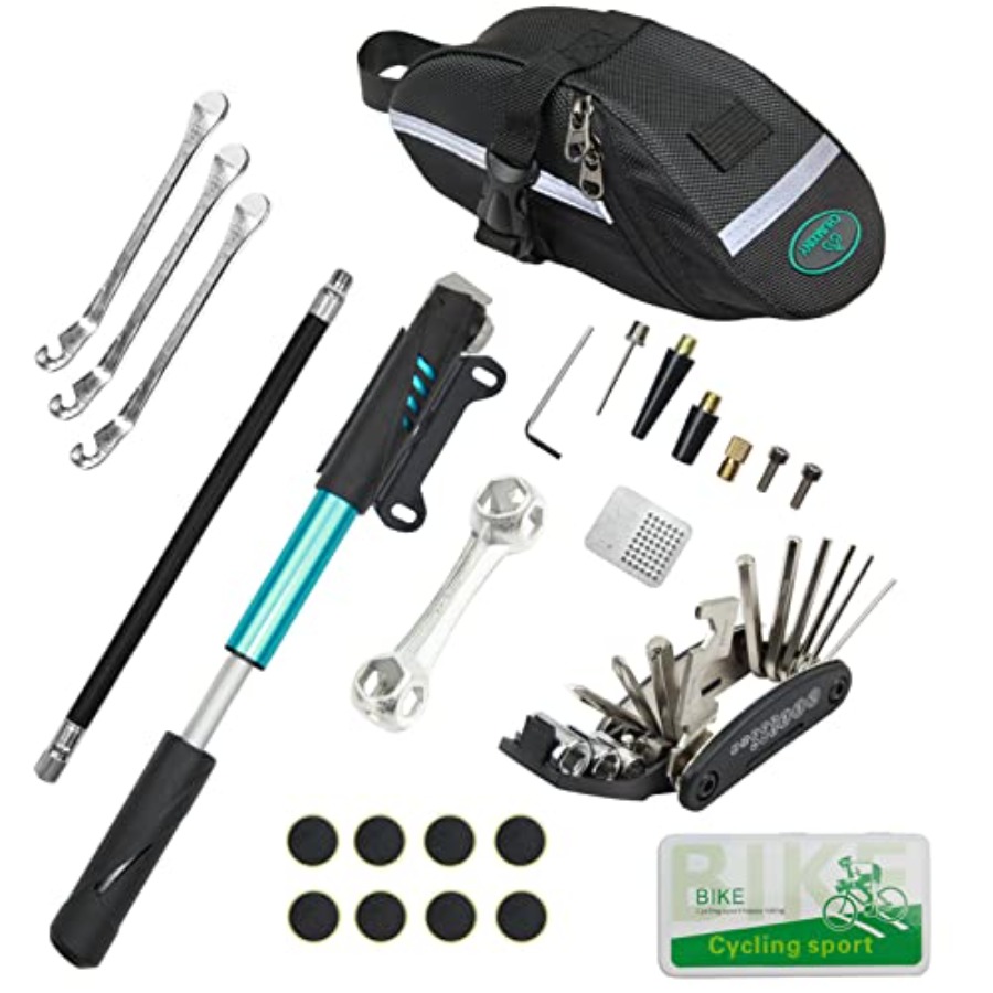 Road Bike Tire - Bike Repair Kit Contains 16-in-1 Tool,