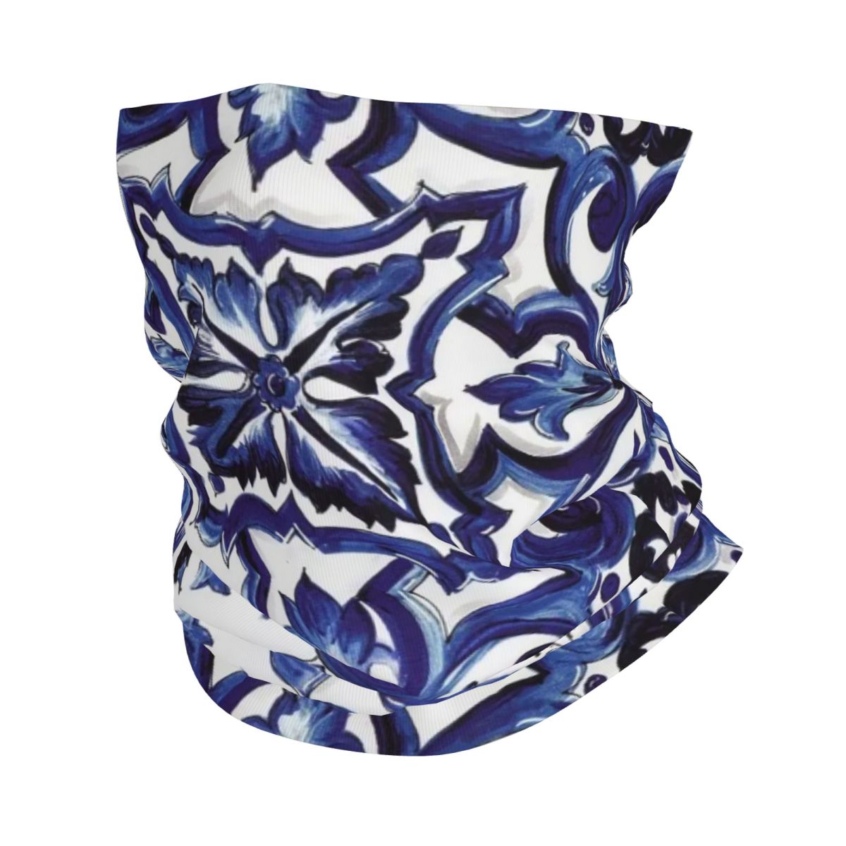 Blue Ornate Floral Mediterrane - Cycling Face Mask review and price