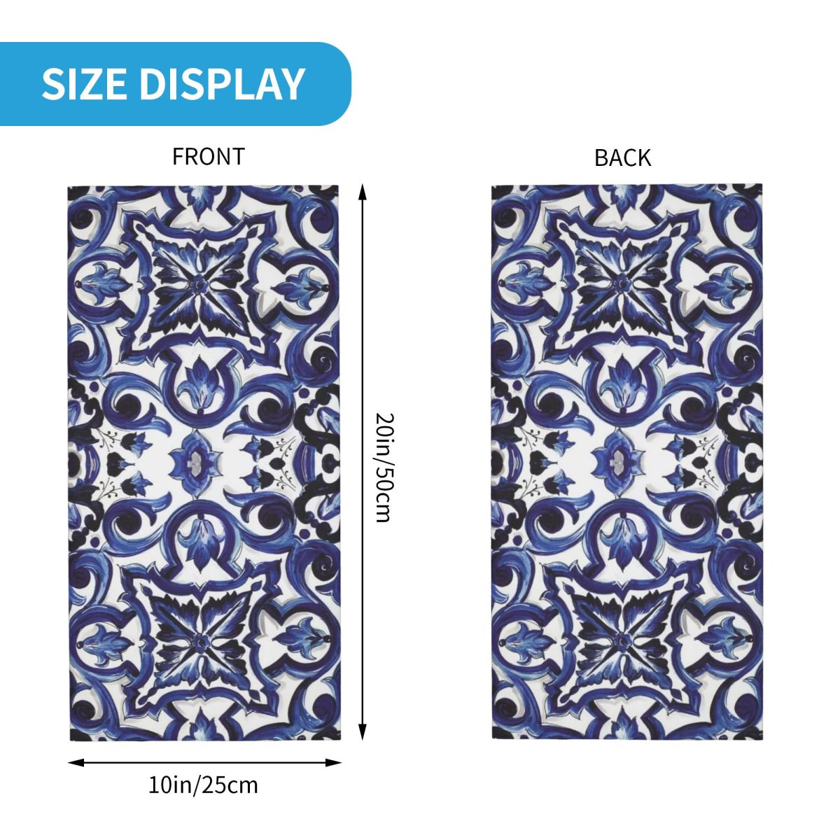 Blue Ornate Floral Mediterrane - Cycling Face Mask review and price