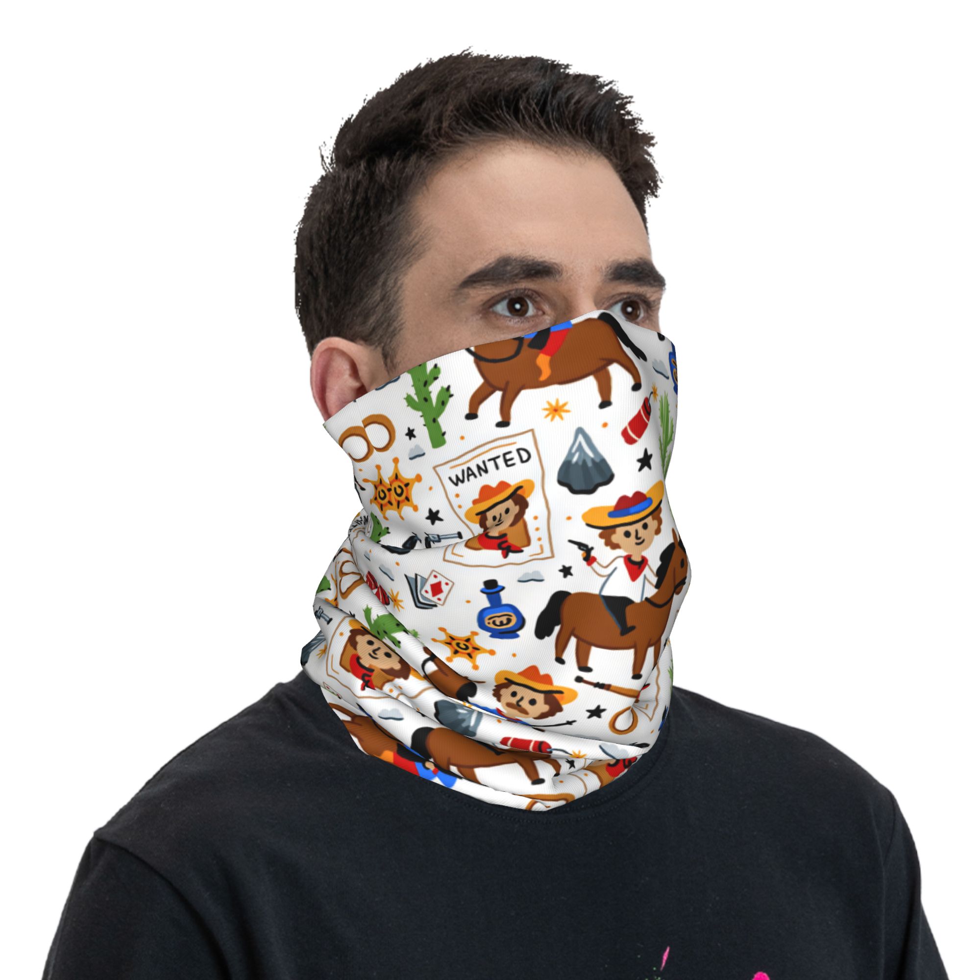 Cartoon Kids Western Cowboy Ba - Cycling Face Mask review and price