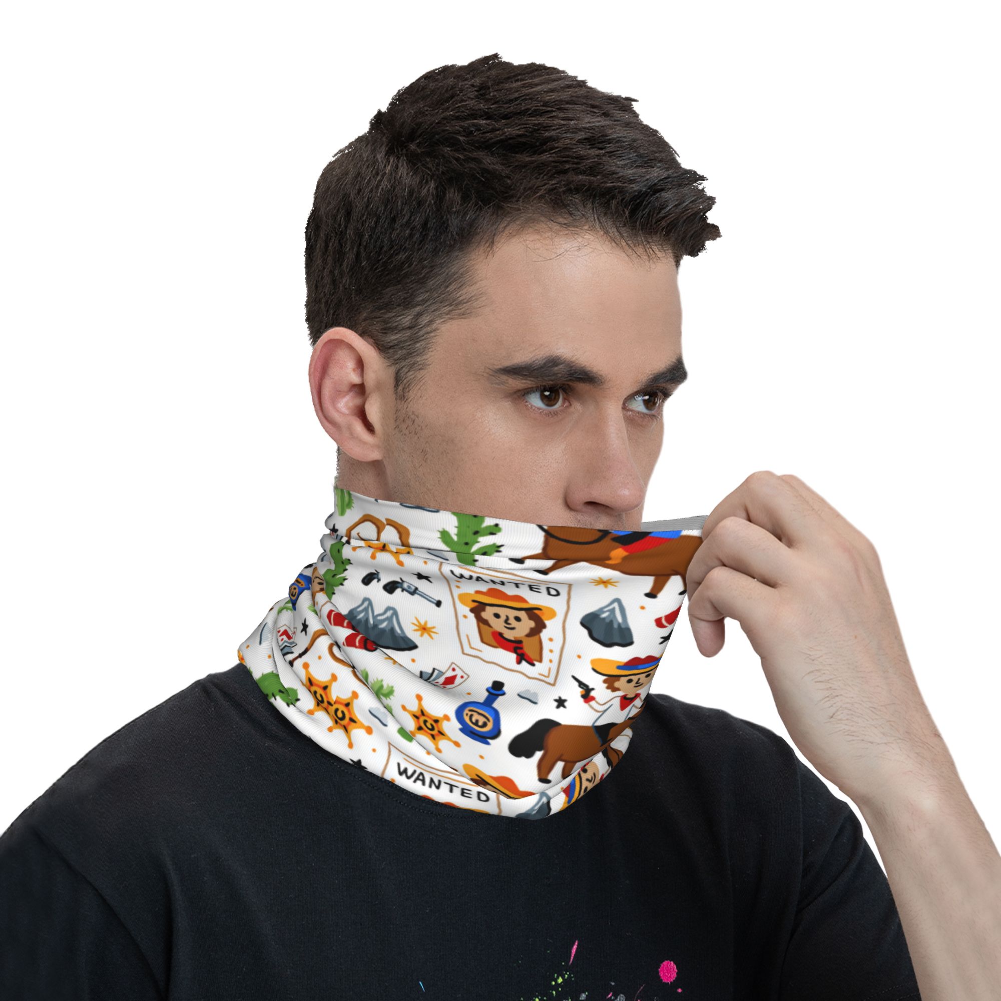 Cartoon Kids Western Cowboy Ba - Cycling Face Mask review and price